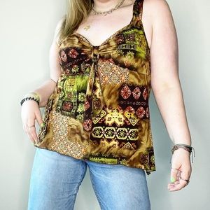 bohemian multi-pattern little tank